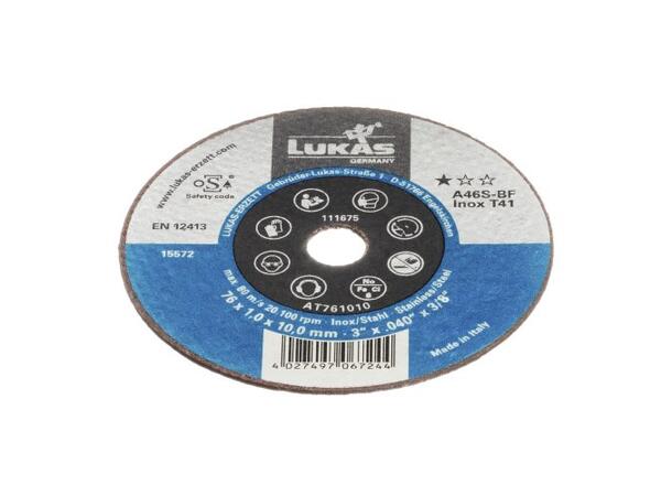 Kappeskive 076 x 1 x 10mm A46S-BF INOX 