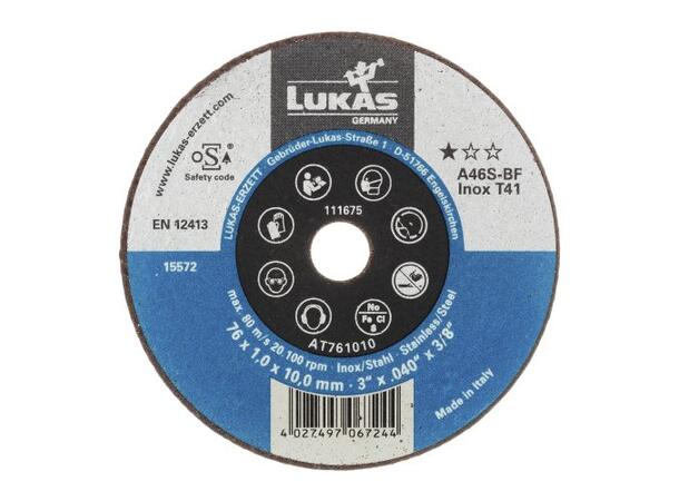 Kappeskive 076 x 1 x 10mm A46S-BF INOX 