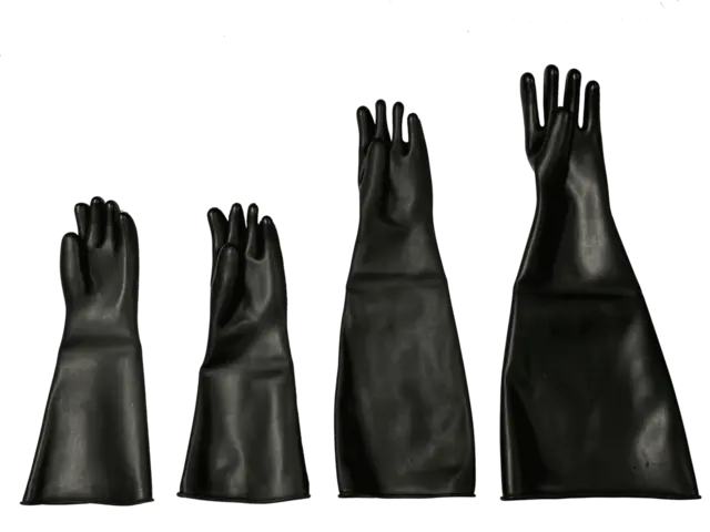 Sandblåsehanske, str 08,5, par Gummi, 600mm 
