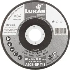 Kappeskive 125x1,0x22 A60S-BF St&#229;l