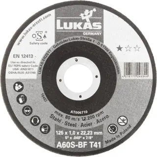 Kappeskive 125x1,0x22 A60S-BF St&#229;l