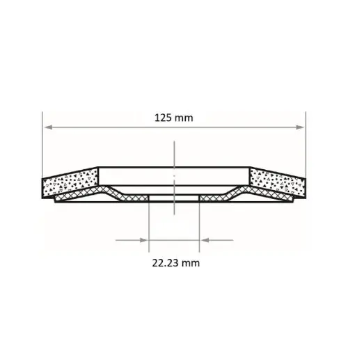 Lamellslipeskive Ø 115 x 22 ZKS 060 SLTZ Zirkon m/aktiv coating 