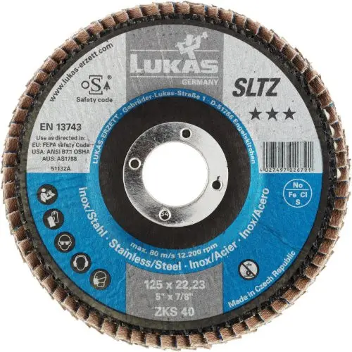 Lamellslipeskive Ø 115 x 22 ZKS 060 SLTZ Zirkon m/aktiv coating 