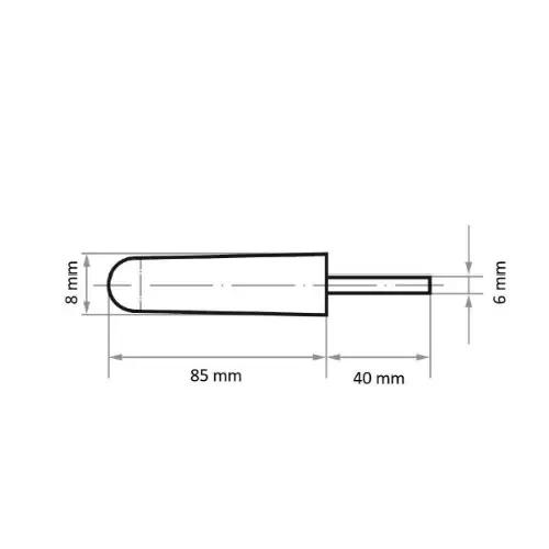 Gummiholder GTKE 0885.06 Svak kon, rund ende 