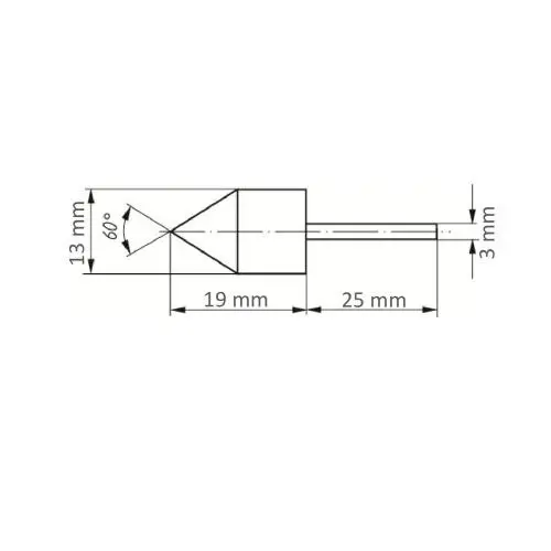 Gummiholder GTWK 1319.03 Sylinder, spiss tupp 